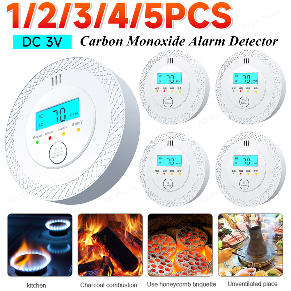 1-5PCS Carbon Monoxide Alarm D - Smoke Detector Interconnected avis et prix
