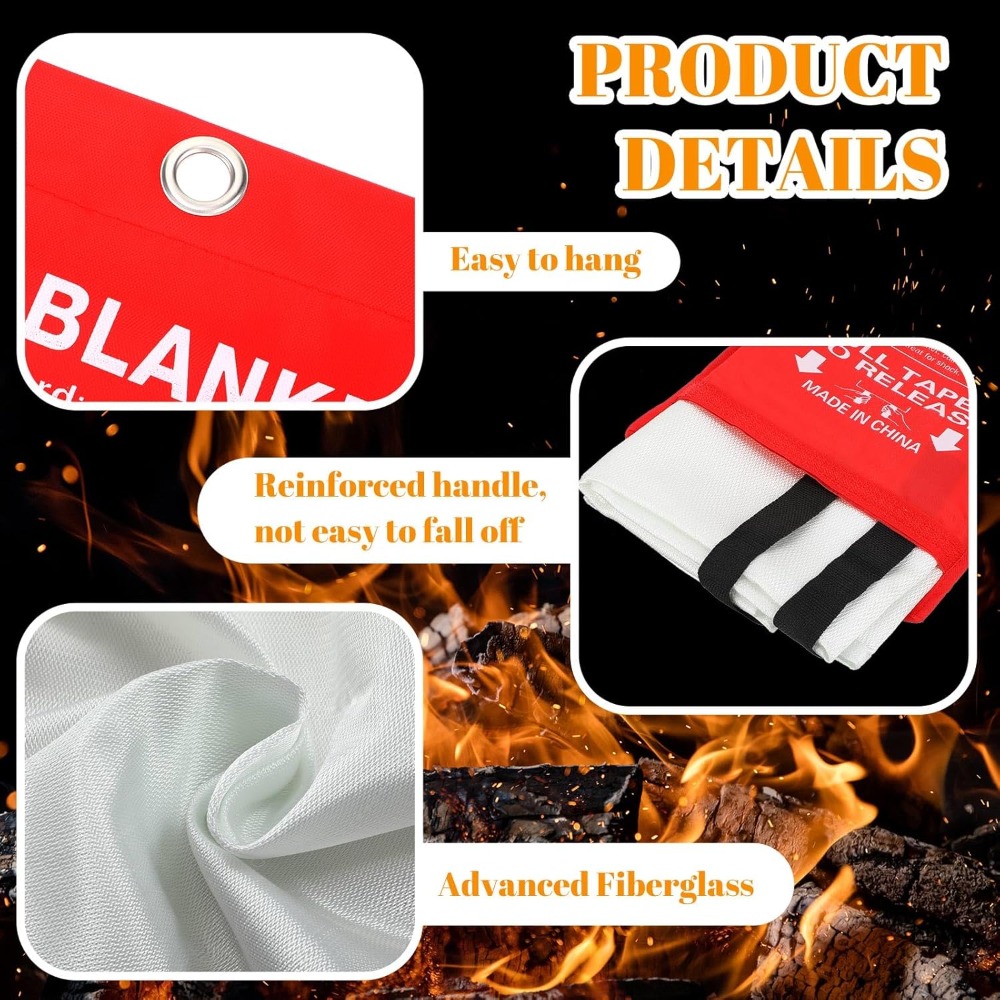 24 Pcs Fire Blanket - Fibergla - Fire Blanket Kitchen avis et prix