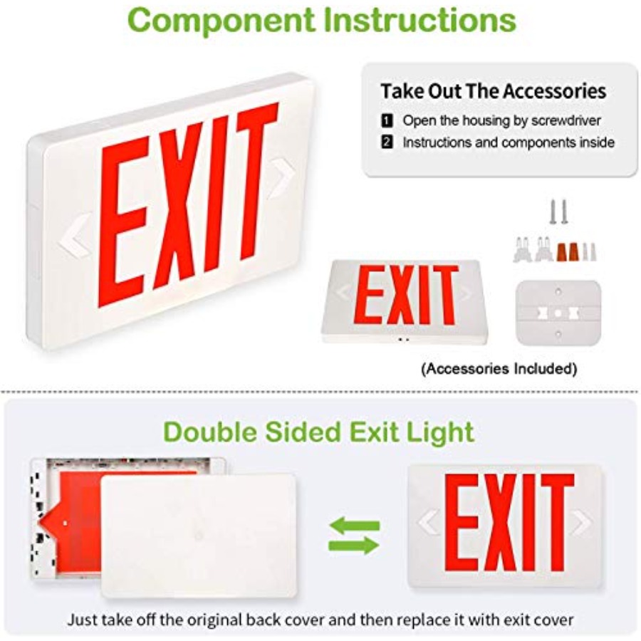 Ultra Slim LED Exit Sign, Red  - Emergency Exit Sign avis et prix