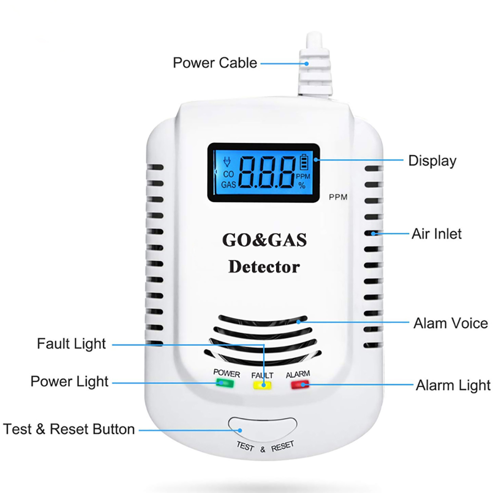 2 in 1 Gas Detector, Plug-in H - Co Detector Plug avis et prix