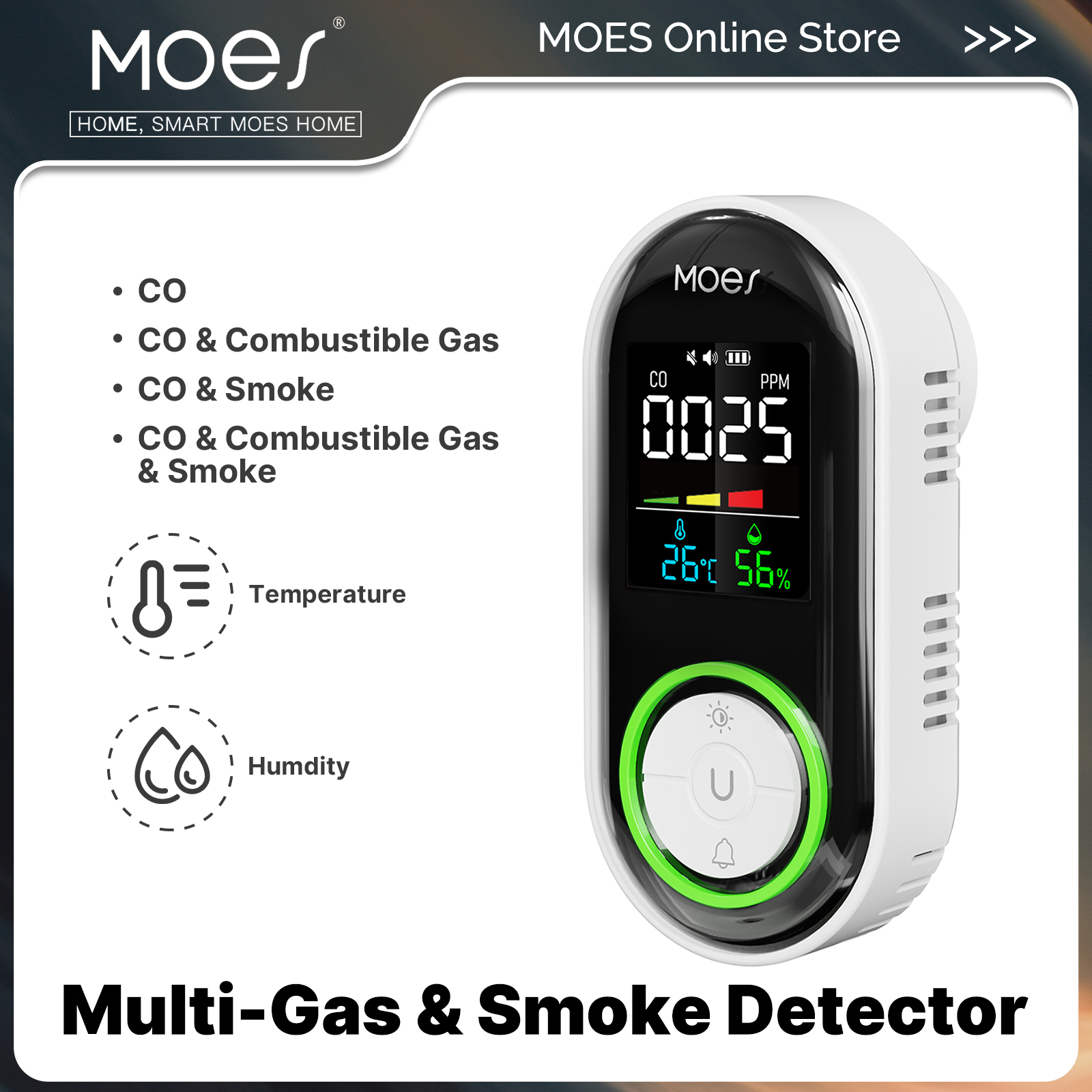 MOES CO Smoke Gas Detector Ala - Co Detector Plug avis et prix