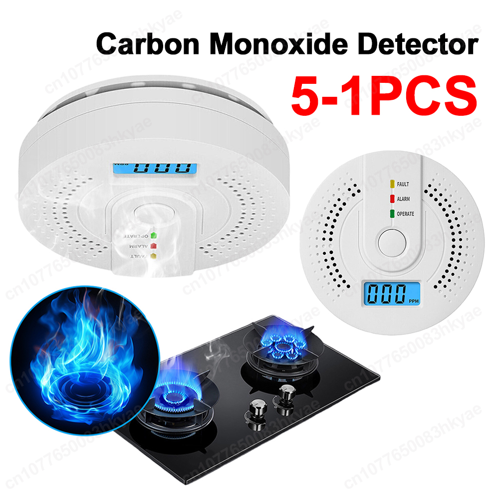 5-1PCS Digital Carbon Monoxide - Smoke Detector Interconnected avis et prix