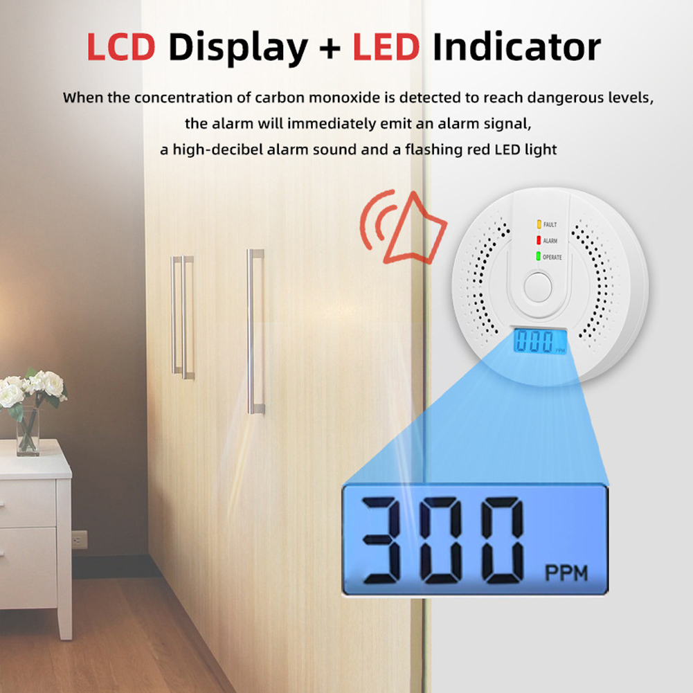 5-1PCS Digital Carbon Monoxide - Smoke Detector Interconnected avis et prix