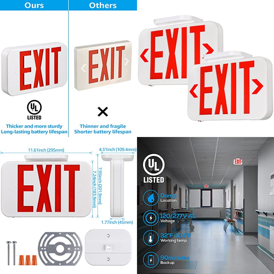 LED Exit Sign, Emergency Exit  - Emergency Exit Sign avis et prix