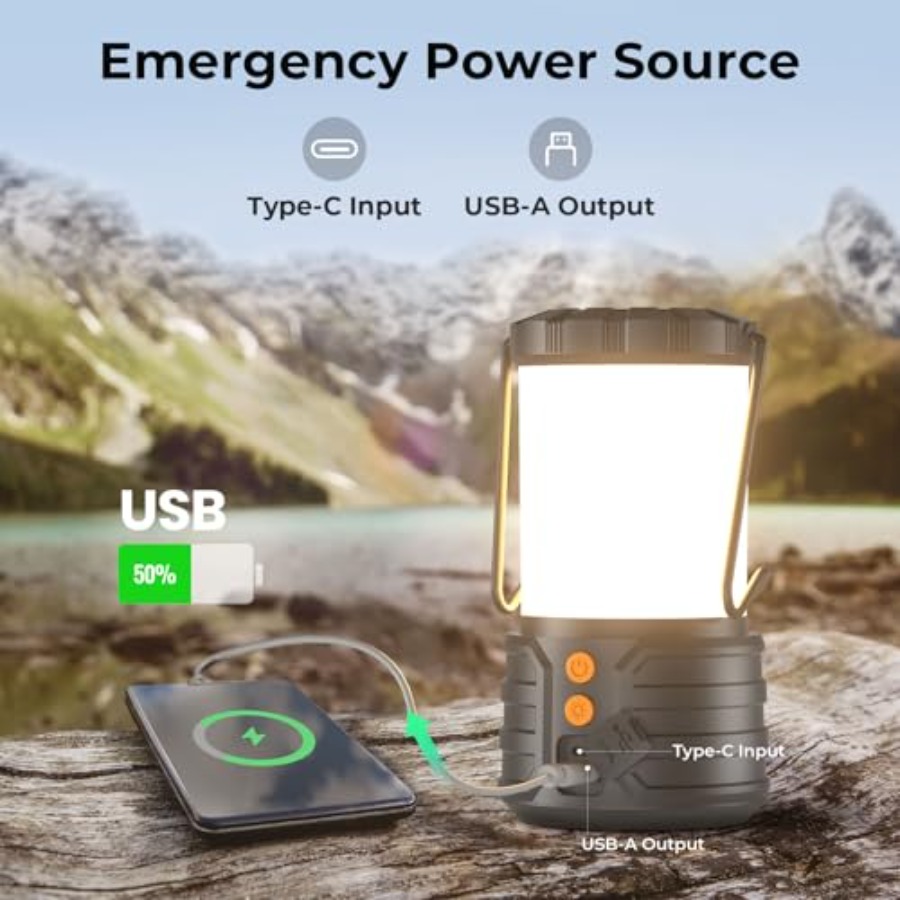 Camping Lantern, 5000mAh Recha - Power Outage Light avis et prix