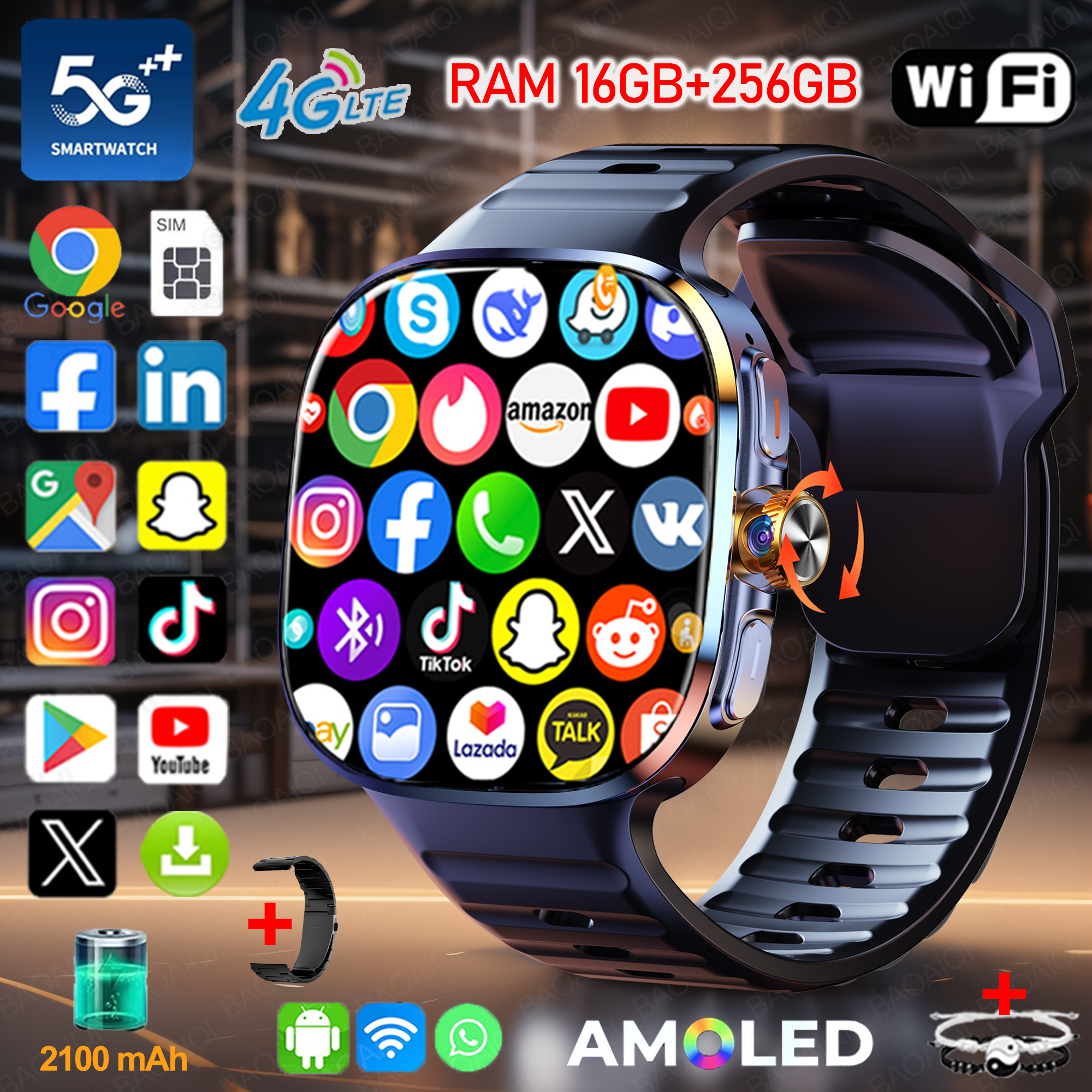 New Large Screen Smartwatch 4G - Window Lock Bar avis et prix