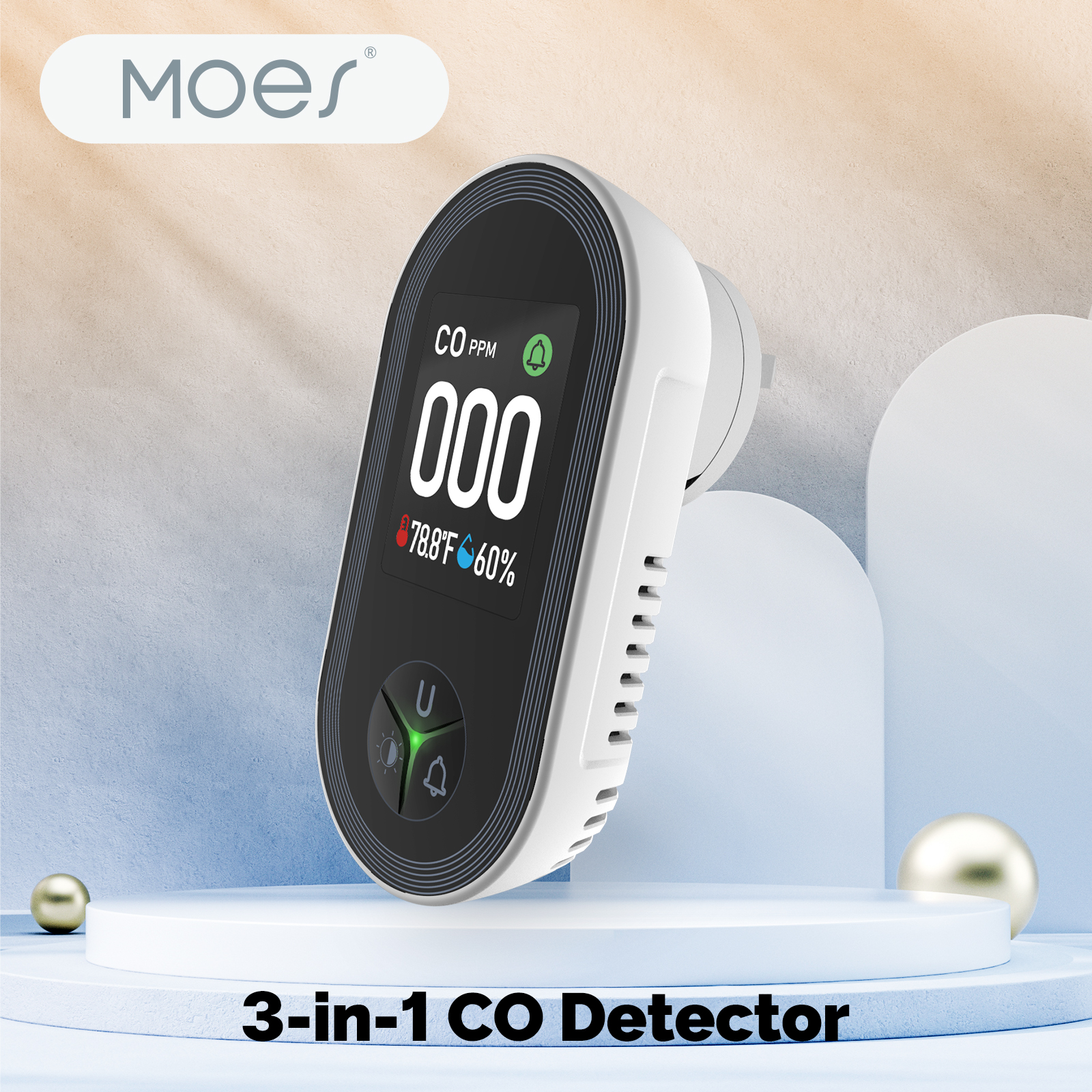 MOES 3-in-1 Plug-in CO Detecto - Co Detector Plug avis et prix