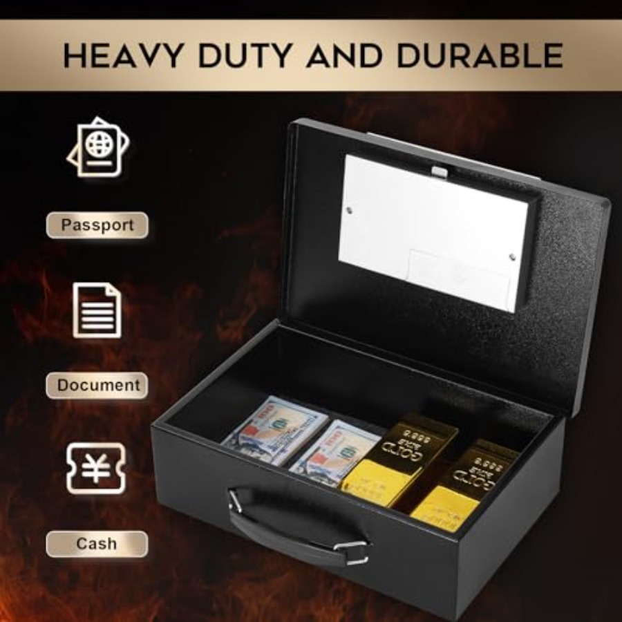 Portable Metal Safe Box with D - Fire Safe Document avis et prix