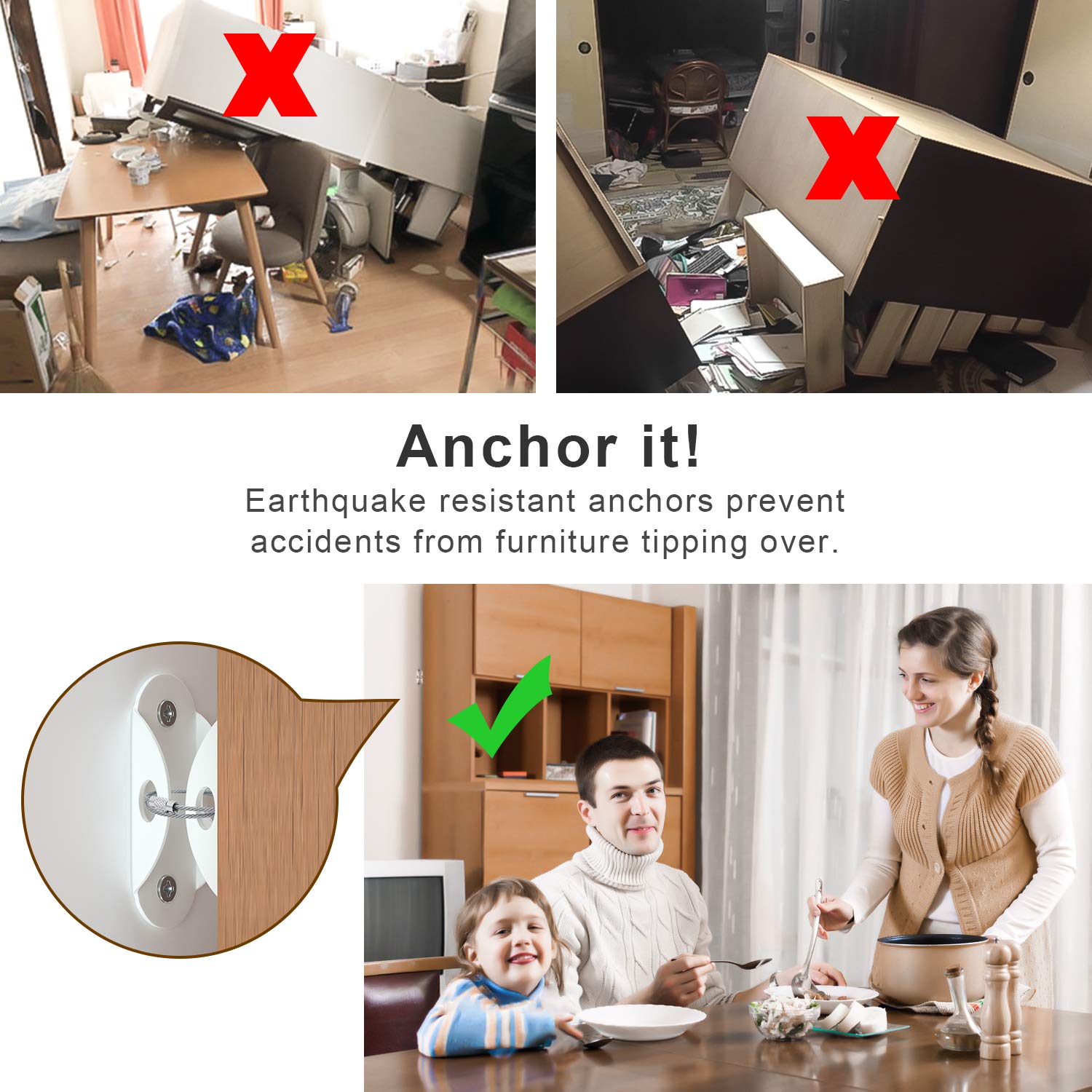 Furniture Anchors (10 Pack), F - Earthquake Anchor Strap avis et prix