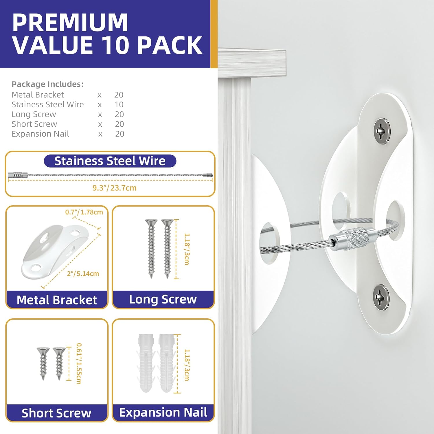 Furniture Anchors (10 Pack), F - Earthquake Anchor Strap avis et prix