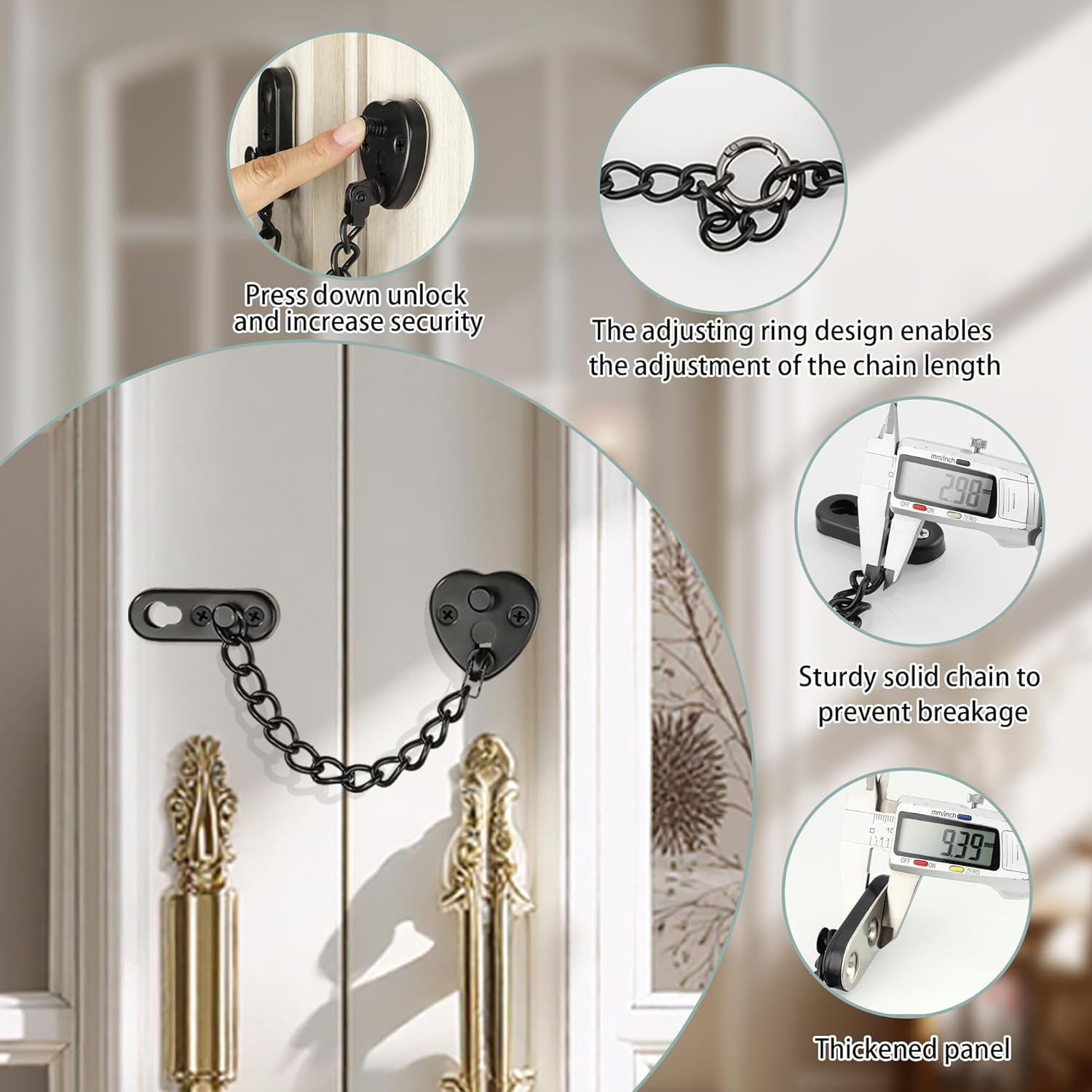 Heart-Shaped Door Chain Lock w - Security Chain Door avis et prix