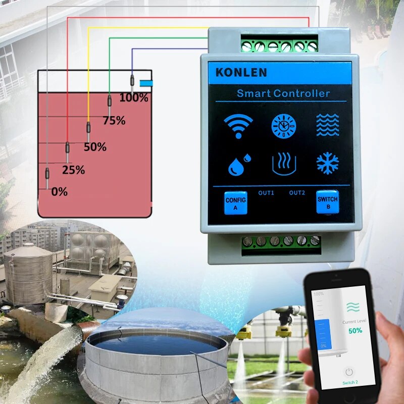 KONLEN Tuya Water Level Sensor - Water Alarm Sensor avis et prix