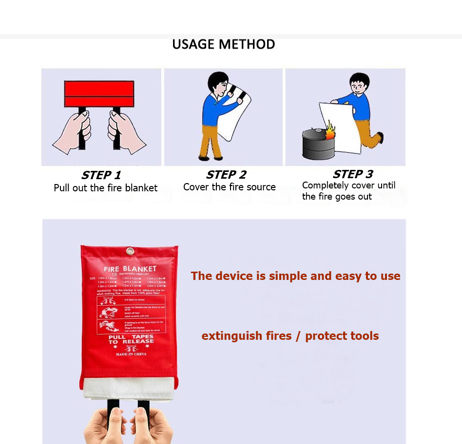1M*1M Fire Blanket, Kitchen Es - Fire Blanket Kitchen avis et prix