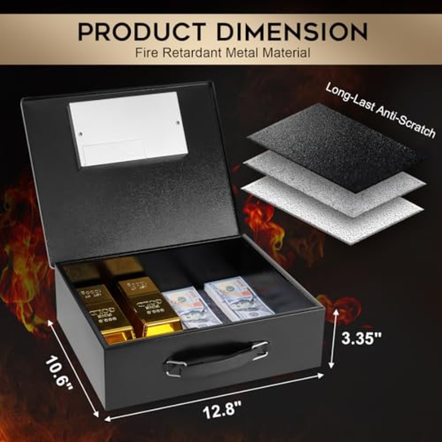 Portable Metal Safe Box with D - Fire Safe Document avis et prix