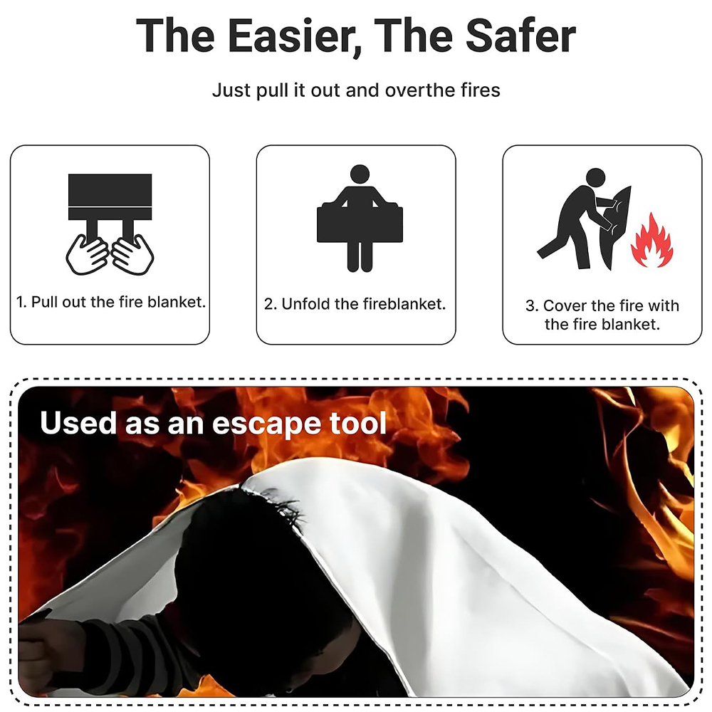Fire Blanket 1/1.2/2M Easy & Q - Fire Blanket Kitchen avis et prix