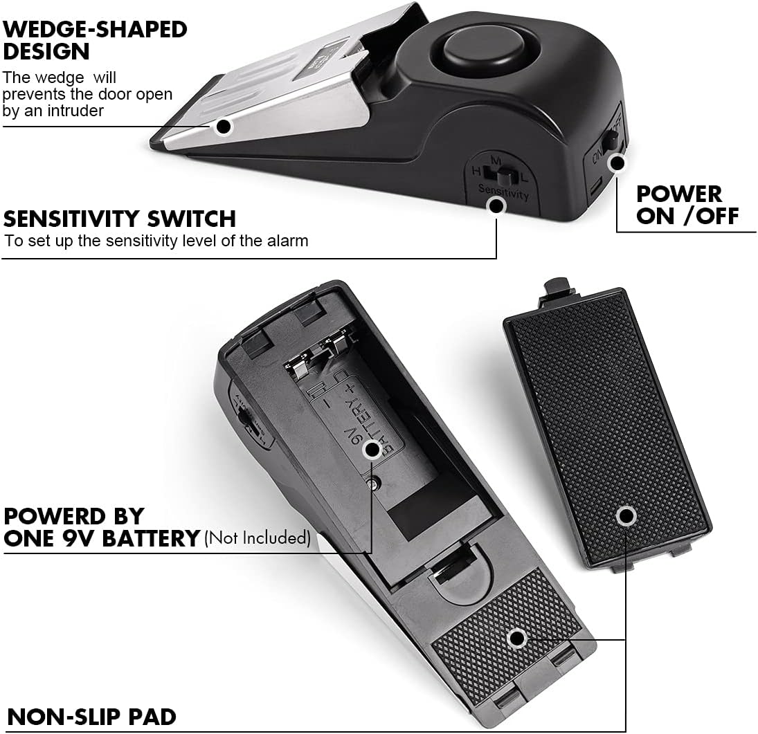 1/2Pcs Portable Travel 120 DB  - Door Stop Alarm avis et prix